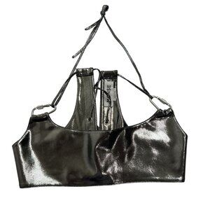 Monse Foil Back Detail Bra Top in Silver